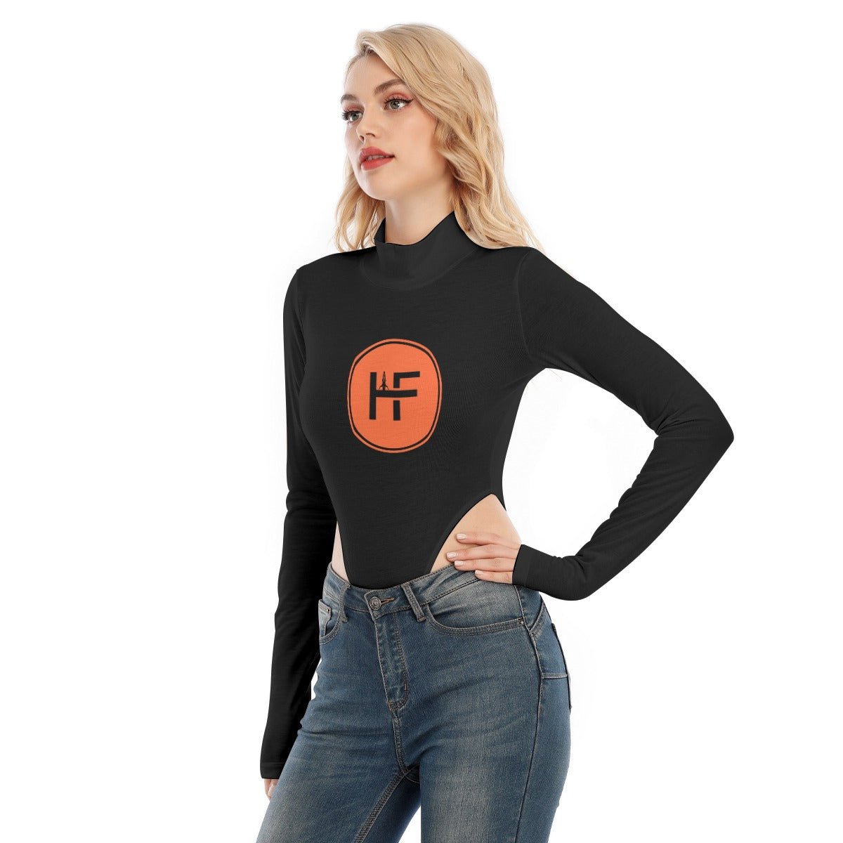 HF Women's Turtleneck Long Sleeve Jumpsuits