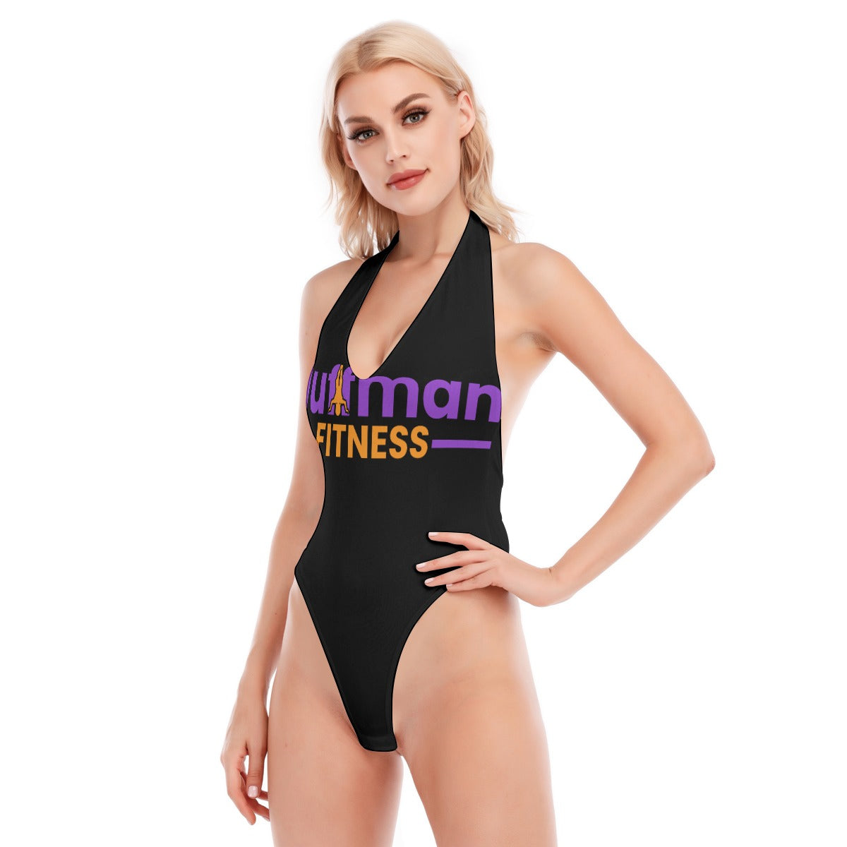 Huffman Fitness Women's Backless V-neck Skinny Bodysuit