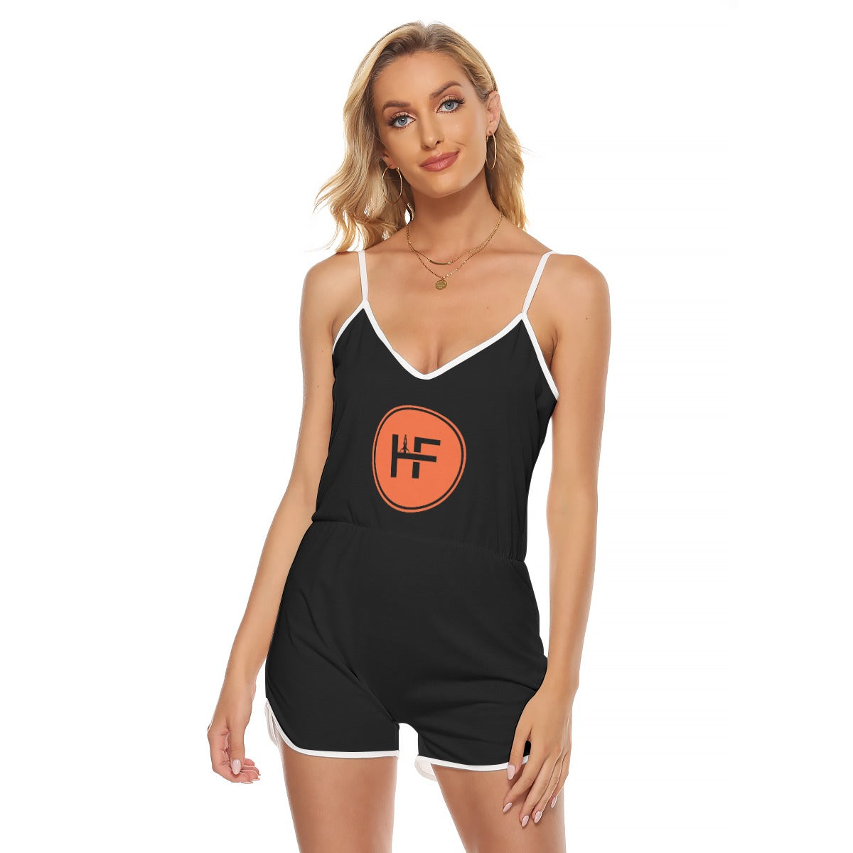 HF Women's V-neck Cami Romper