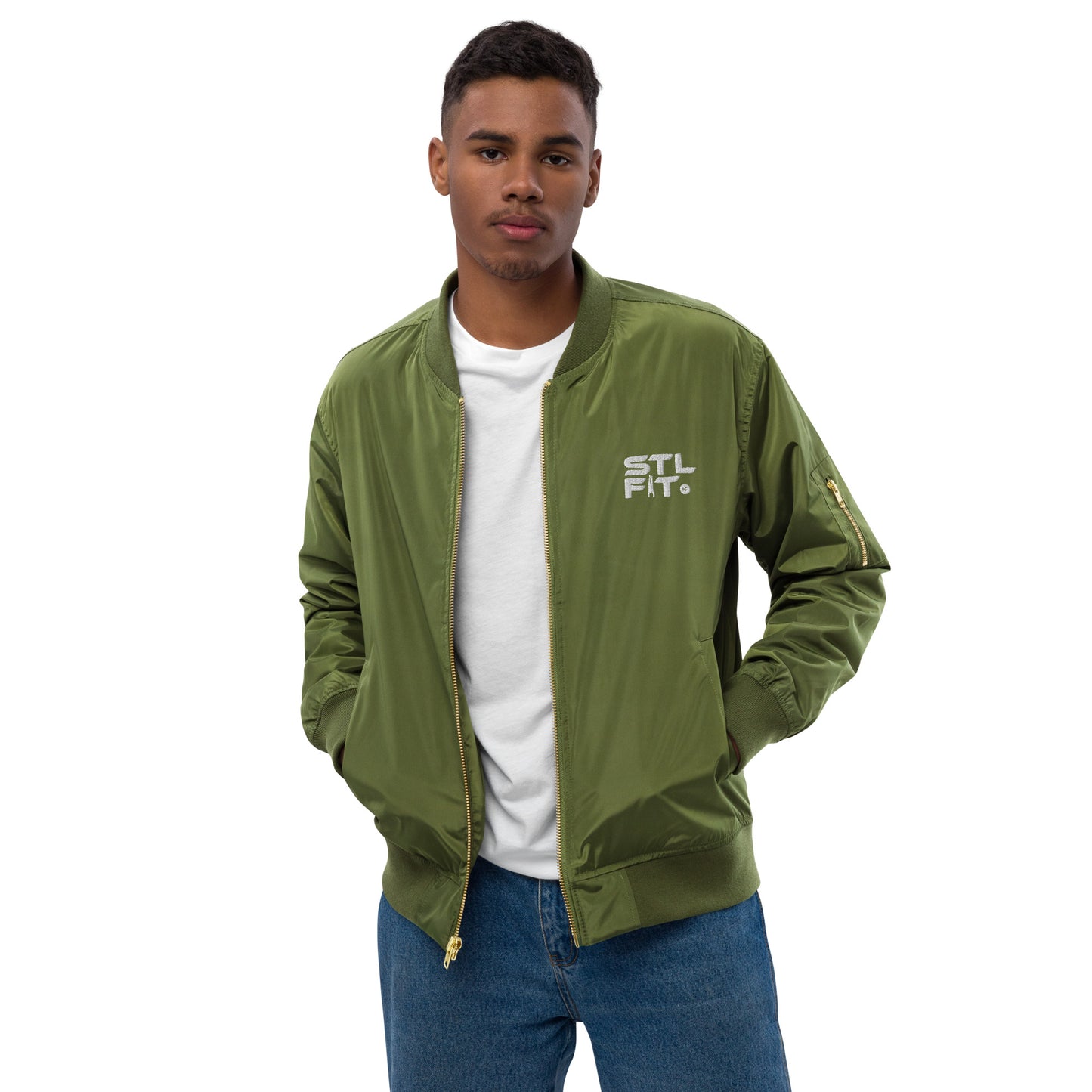 STL FIT Men's Premium Recycled Bomber Long Sleeve Jacket