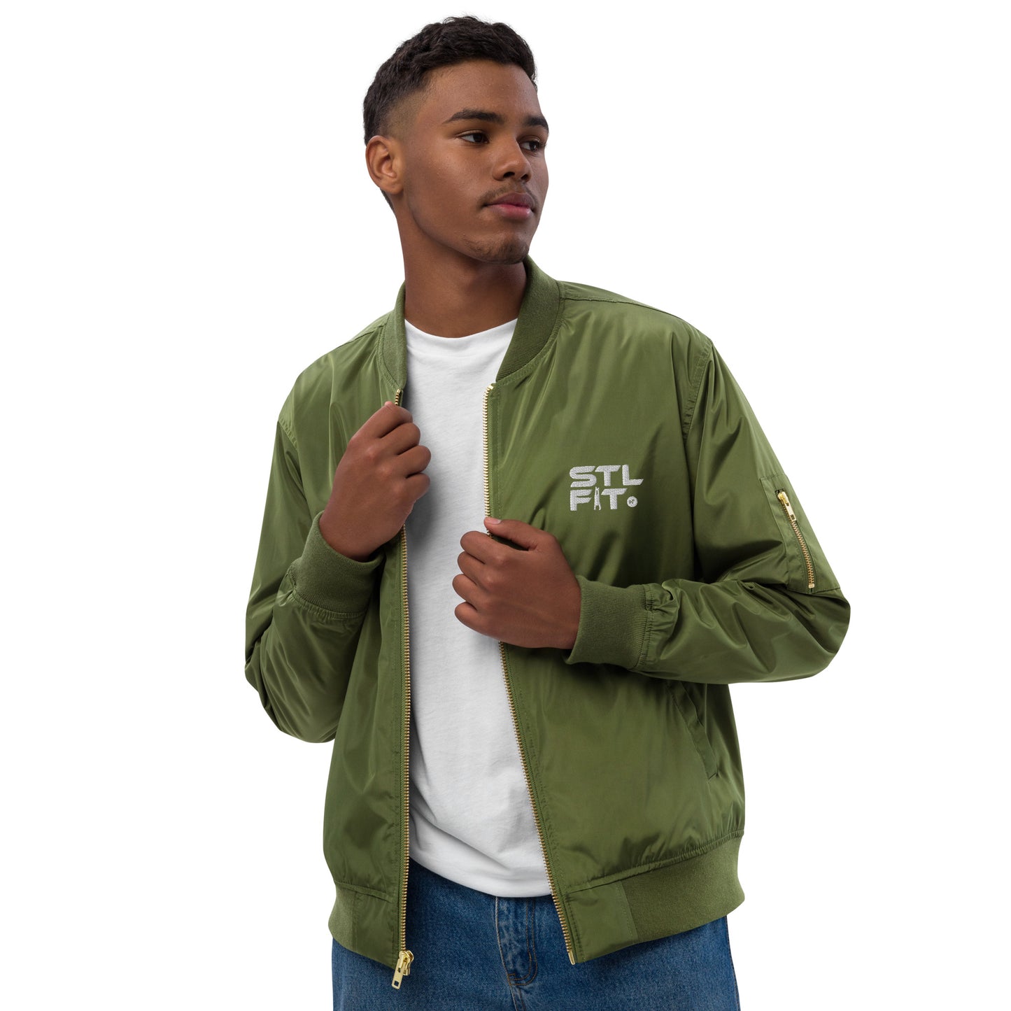STL FIT Men's Premium Recycled Bomber Long Sleeve Jacket