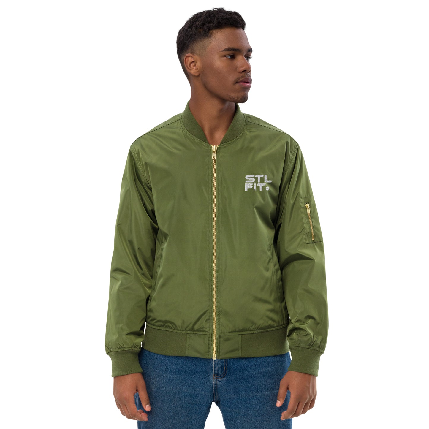 STL FIT Men's Premium Recycled Bomber Long Sleeve Jacket