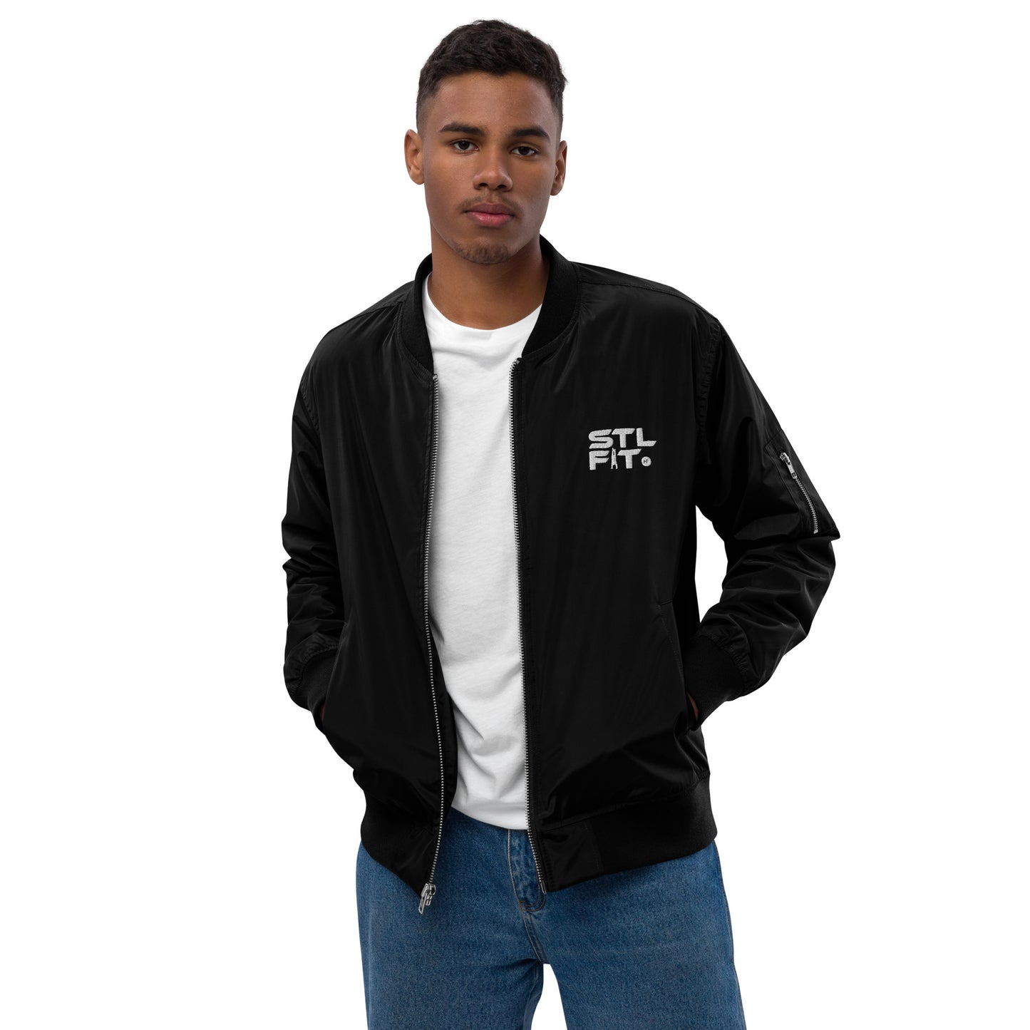 STL FIT Men's Premium Recycled Bomber Long Sleeve Jacket